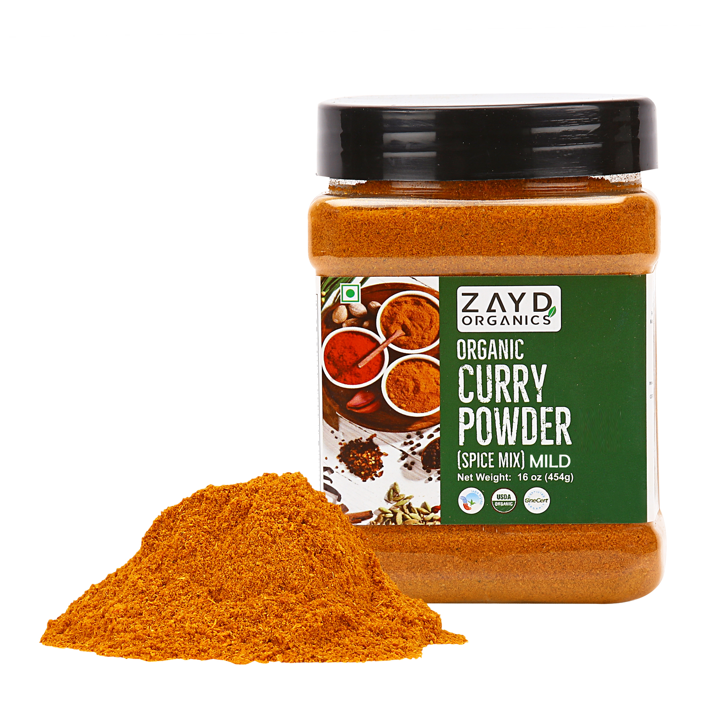 Zayd Organics Curry Powder Mild 16oz, USDA Organic Certified