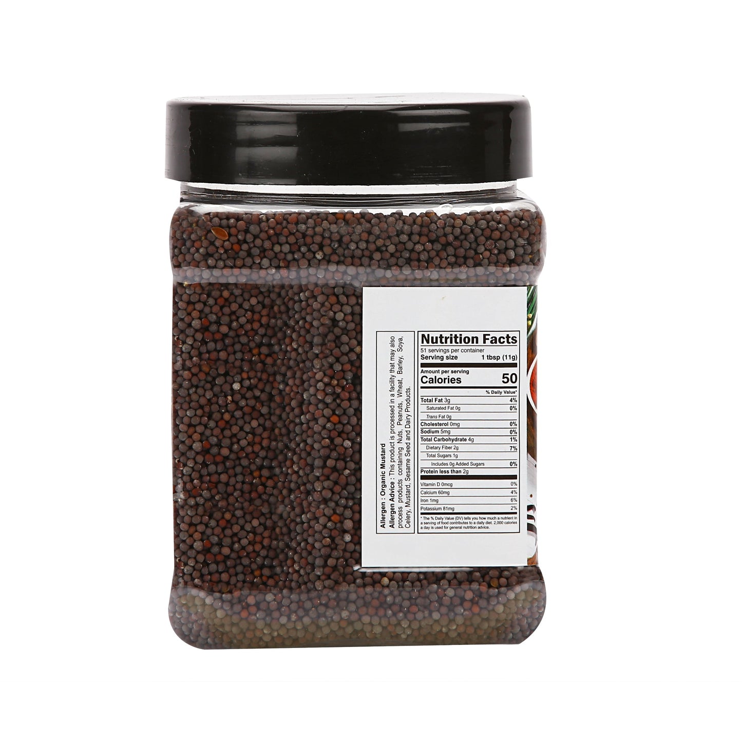 Zayd Organics Black Mustard Whole 20oz, USDA Organic Certified